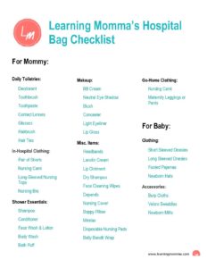 pregnancy hospital bag checklist uk