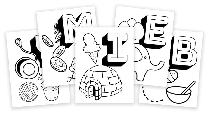 Free Printable Coloring Pages - Alphabet Learning With Objects