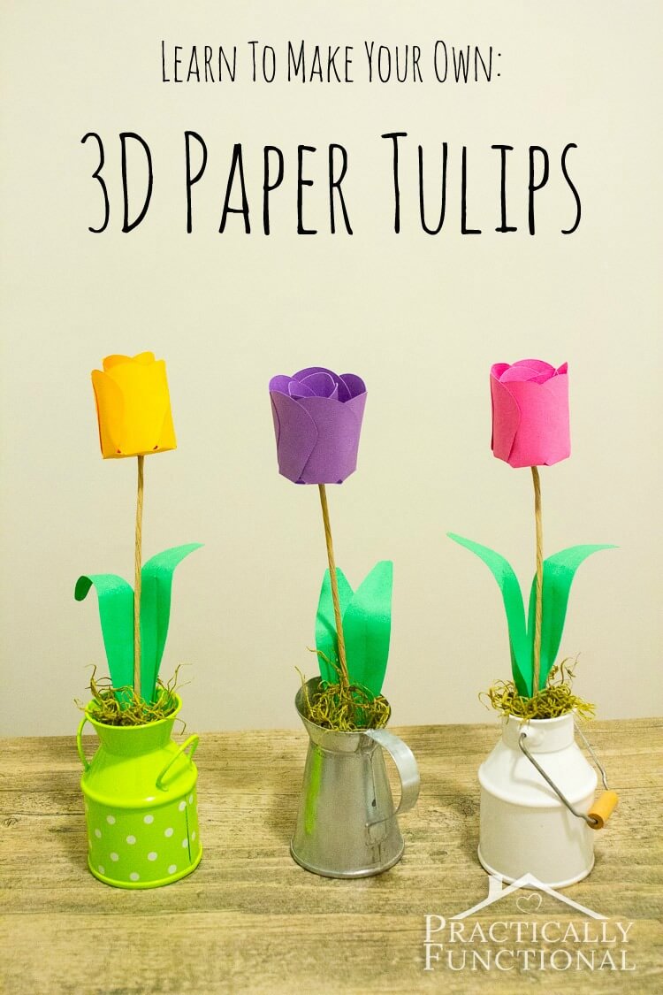 3d-paper-tulips 3d Paper Tulips Flower Craft For Kids