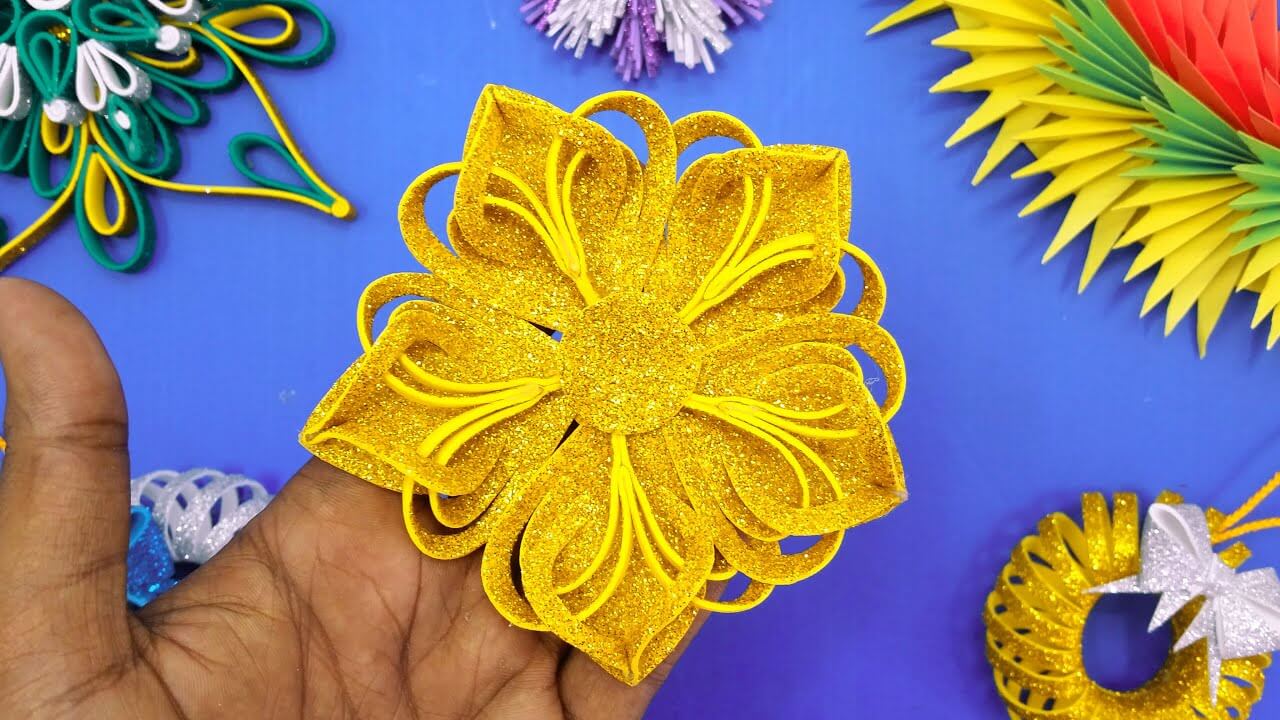 adorable-glitter-foam-snowflakes-craft-for-christmas-decorations Adorable Glitter Foam Snowflakes Craft For Christmas Decorations