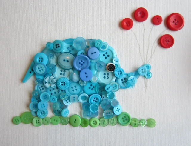 beautiful-button-elephant-animal-craft-tutorial Beautiful Button Elephant Animal Craft Tutorial Button Animal Crafts