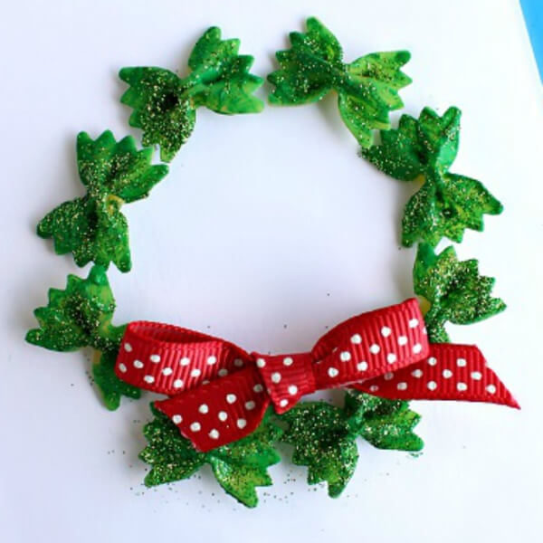 bow-tie-noodle-wreath Bow Noodles Wreath Craft Christmas Wreath Crafts For Kids