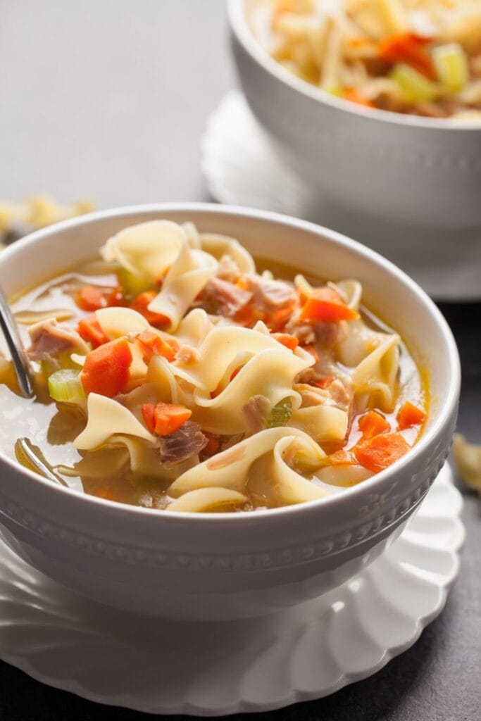 Bowl of Turkey Noodle Soup