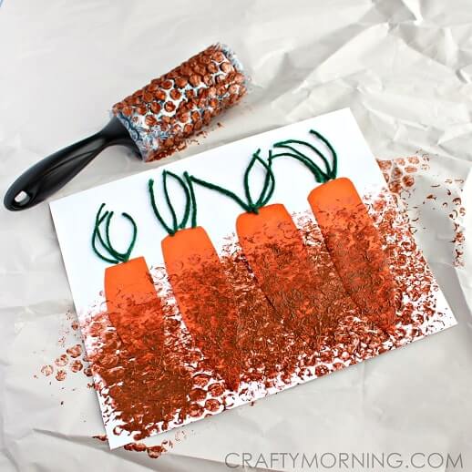 bubble-wrap-carrot-fun-painting-activity-craft-for-toddlers Bubble Wrap Carrot Fun Painting Activity Craft For Toddlers