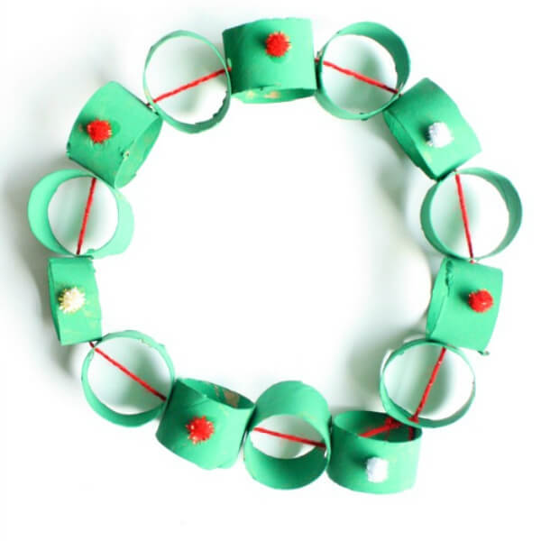 cardboard-tube-wreath Cardboard Tubes Wreath Craft Christmas Wreath Crafts For Kids