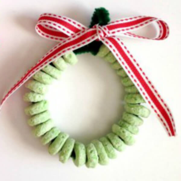 cereal-wreath Candy Wreath Craft Christmas Wreath Crafts For Kids