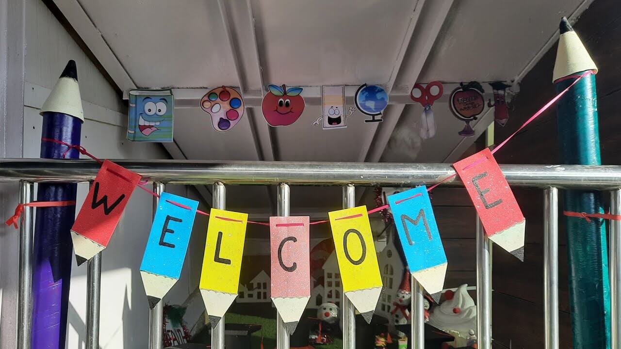 classroom-decoration-idea-with-welcome-banner Classroom Decoration Idea With Welcome Banner Classroom Decoration Ideas for Preschool