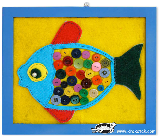 creative-button-and-fabric-fish-decoration-craft-for-home Creative Button & Fabric Fish Decoration Craft For Home
