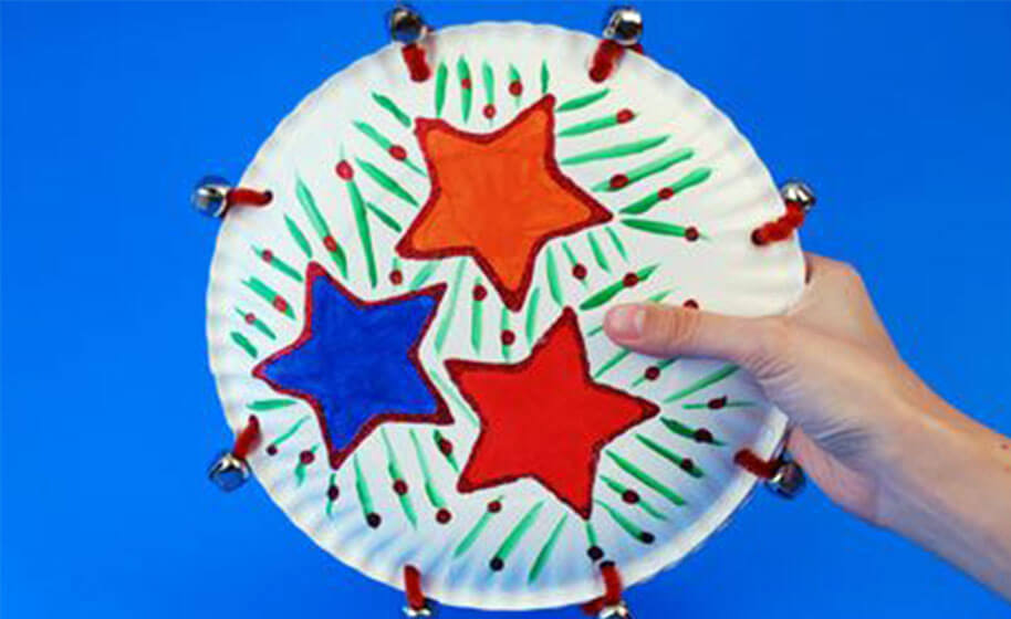 creative-paper-plate-tambourine-instrument-for-school-kids Tambourine Musical Instrument Crafts