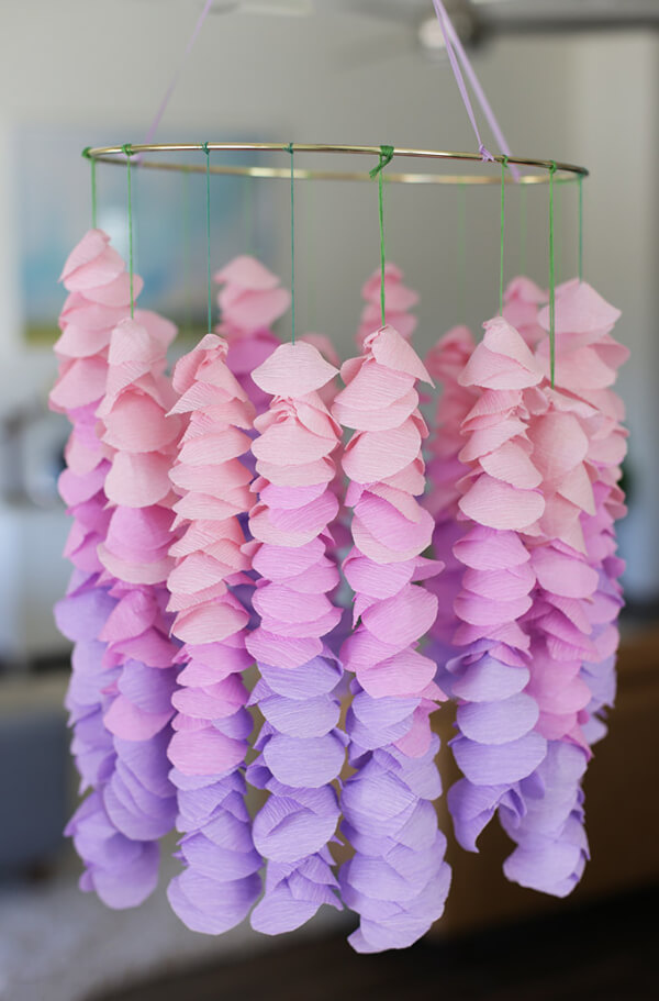 How To Make Wisteria Craft With Crepe Paper