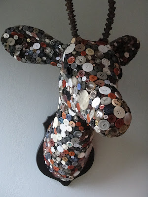 cute-antelope-head-decoration-craft-with-buttons Cute Antelope Head Decoration Craft With Buttons