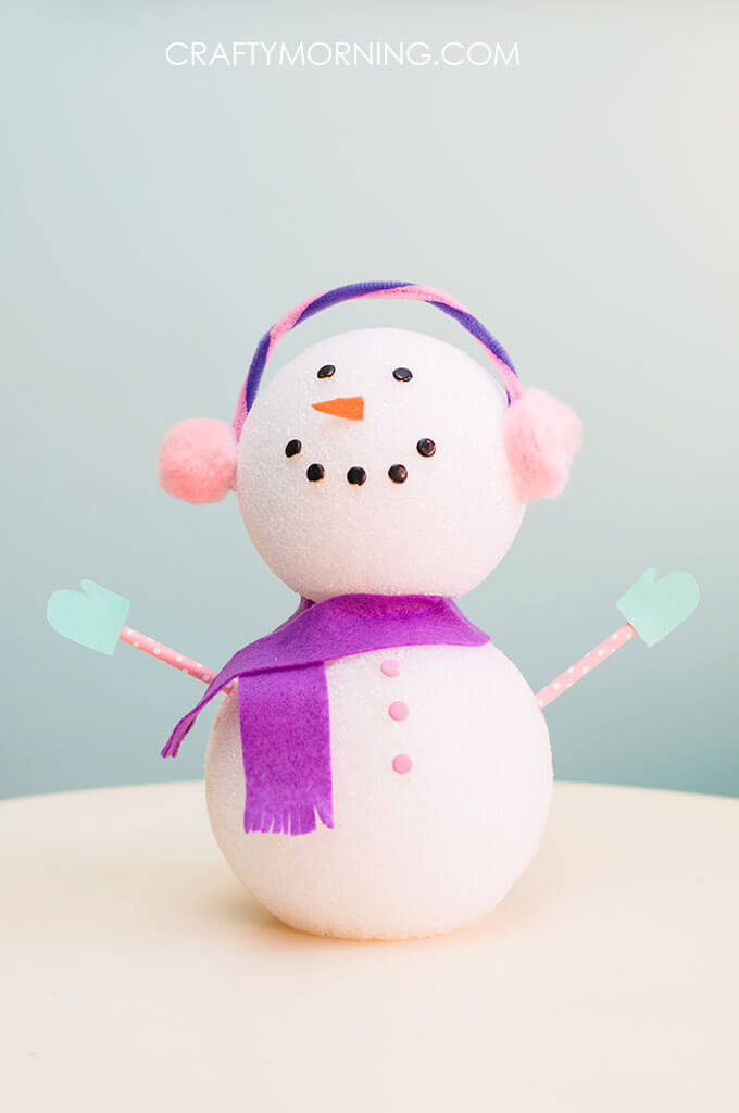 cute-styrofoam-snowman-craft-idea-for-christmas Cute Styrofoam Snowman Craft Idea For Christmas Styrofoam Balls Crafts & Ornaments for Christmas