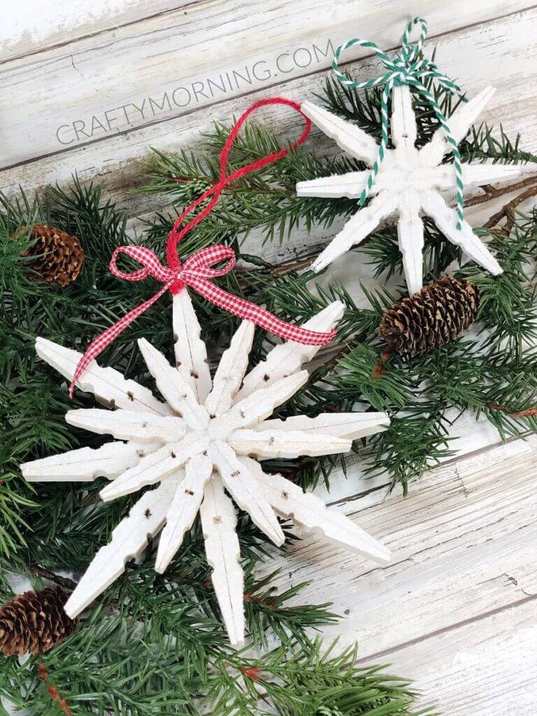 decorative-snowflake-ornaments-using-clothespin-for-kindergartners Decorative Snowflake Ornaments Using Clothespins For Kindergartners