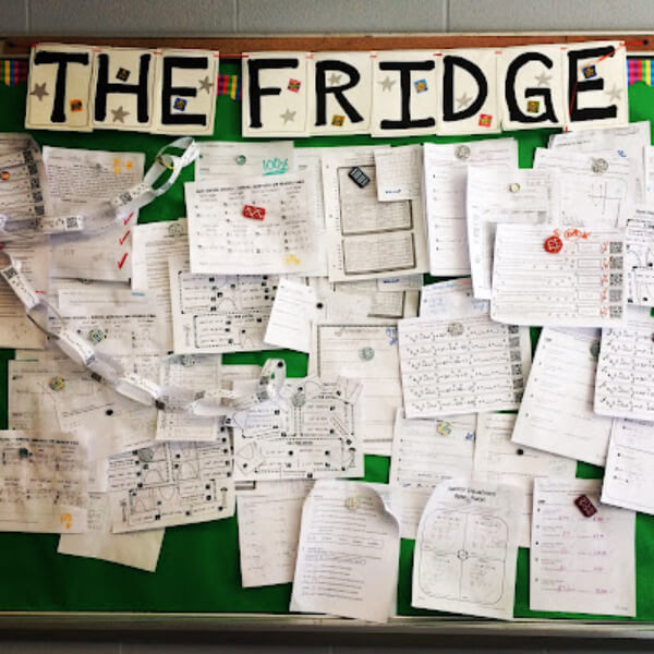 display-student-math-science-work-on-fridge-interactive-bulletin-boards-for-classroom Display Student Math & Science Work On The Fridge