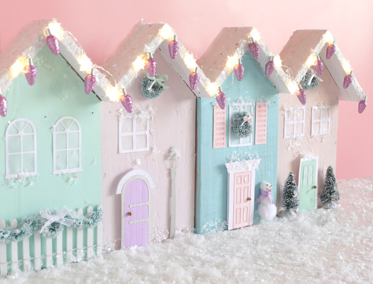 diy-christmas-mini-wood-house-decor-for-birds-with-lights DIY Christmas Mini Wood House Decor For Birds With Lights