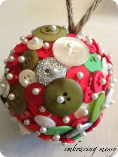 diy-handmade-christmas-ornament-craft-idea-with-buttons-and-styrofoam-ball DIY Handmade Christmas Ornament Craft Idea With Buttons & Styrofoam Ball