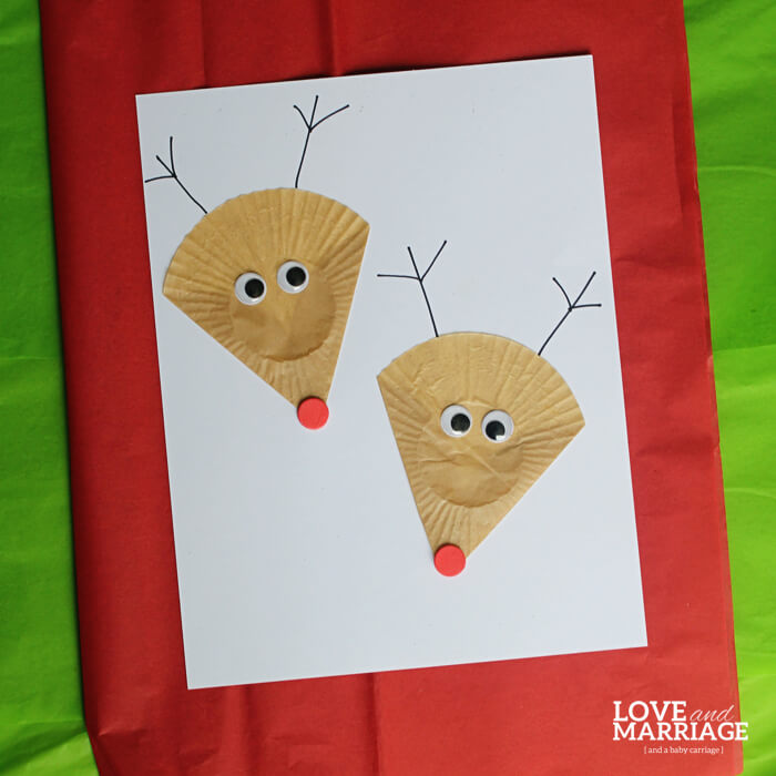 easy-cupcake-paper-craft-in-reindeer-shape Reindeer Craft & Activities For Toddlers
