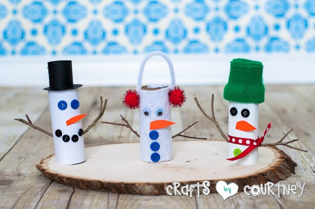 easy-snowman-christmas-craft-using-toilet-paper-roll-buttons-and-pom-pom Easy Snowman Christmas Craft Using Toilet Paper Roll, Buttons & Pom PomButton Craft Using toilet paper roll