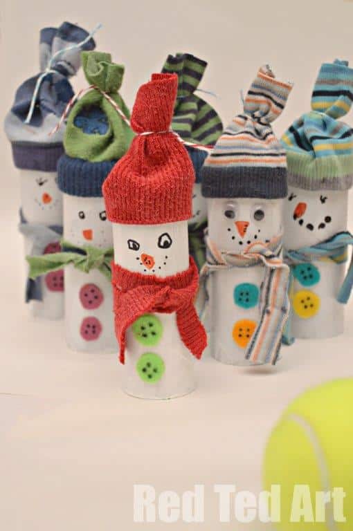 easy-snowman-craft-using-toilet-paper-rolls Funky Toilet Paper Roll Snowman Craft Idea For Kids