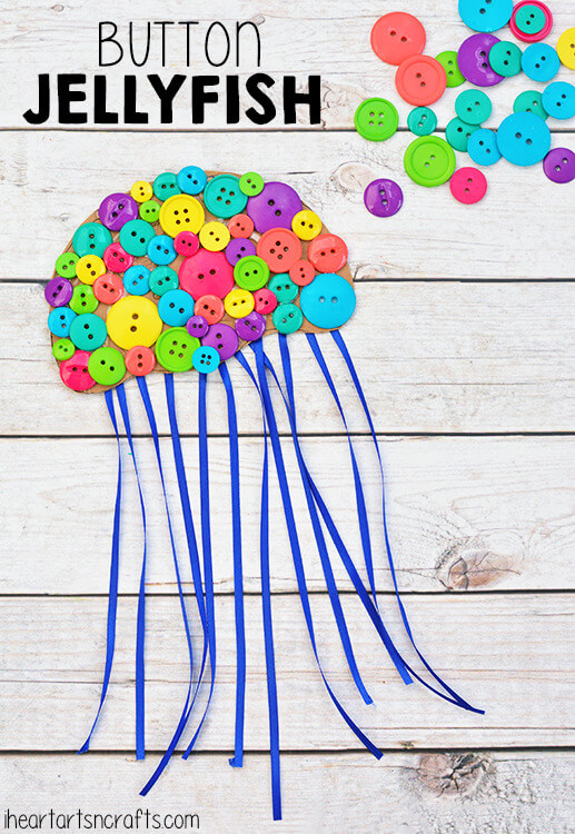 easy-to-make-button-jellyfish-decoration-craft-for-kids Easy To Make Button Jellyfish Decoration Craft For Kids