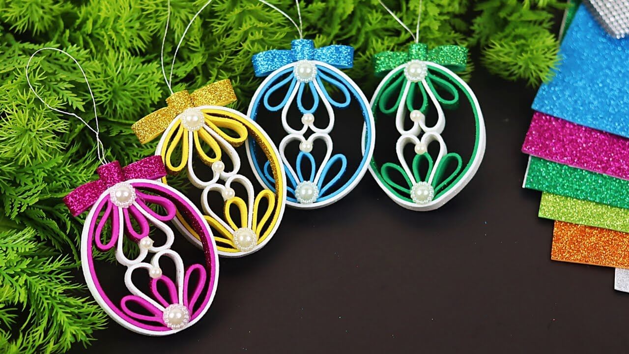 easy-to-make-toys-ornaments-craft-for-christmas-tree Easy To Make Toys Ornaments Craft For Christmas Tree DIY Foam Christmas Ornaments