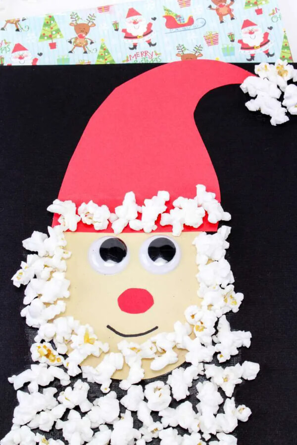 festive-santa-crafts-for-kids-13 Popcorn Santa Craft Christmas Santa Crafts Made With Everyday Supplies