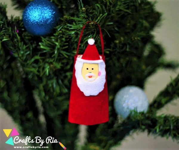 festive-santa-crafts-for-kids-18 Toilet Roll Santa Christmas Ornament
