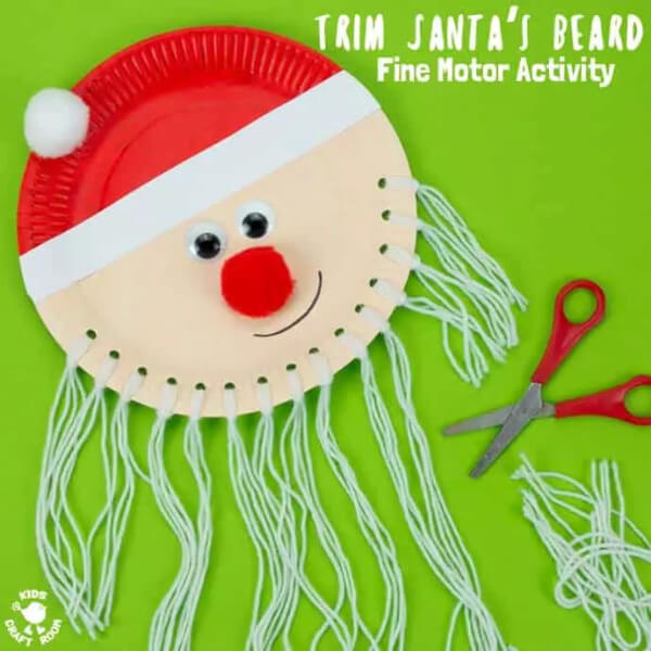 festive-santa-crafts-for-kids-19 Trim The Beard Paper Plate Craft