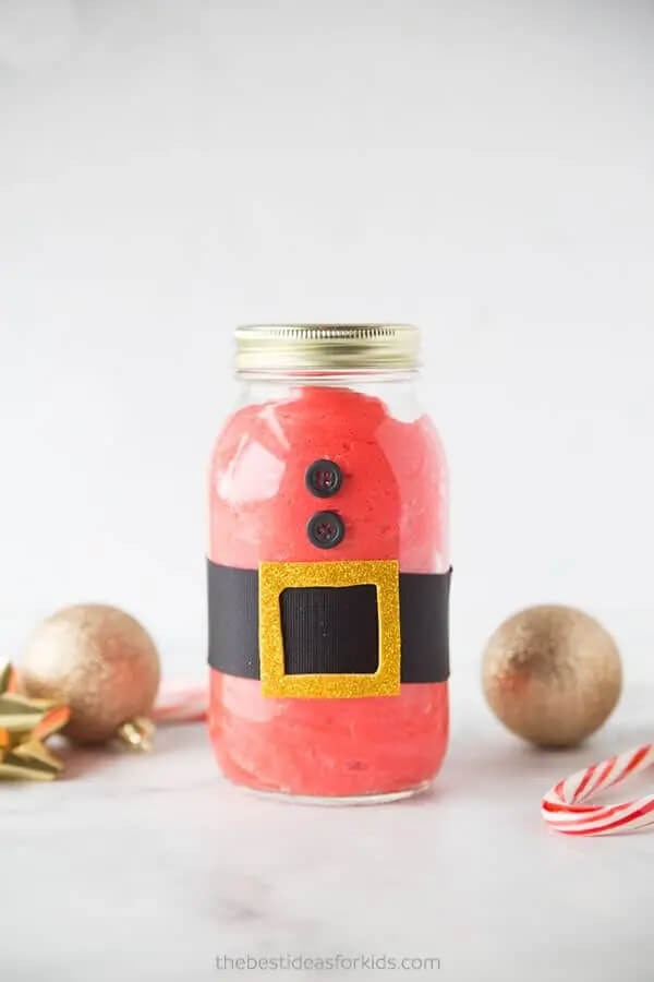 festive-santa-crafts-for-kids-22 Fluffy Santa Slime Christmas Santa Crafts Made With Everyday Supplies