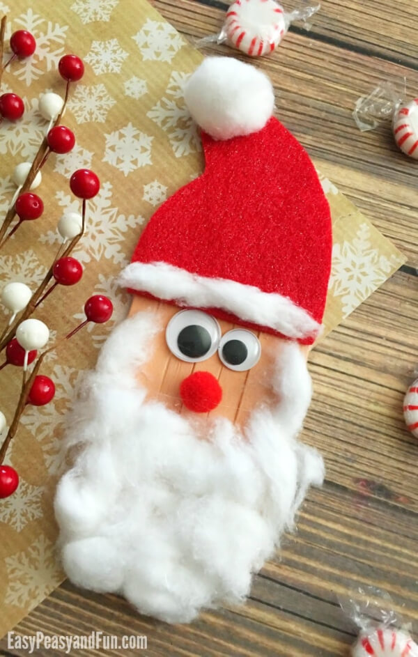 festive-santa-crafts-for-kids-32 Craft Sticks Santa Christmas Santa Crafts Made With Everyday Supplies
