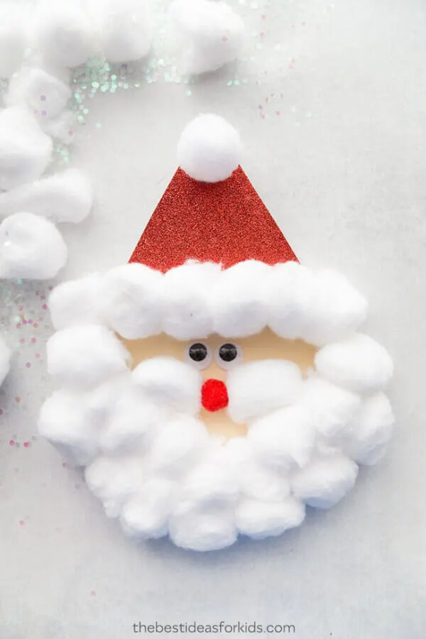 festive-santa-crafts-for-kids-7 Fluffy Santa Card Christmas Santa Crafts Made With Everyday Supplies