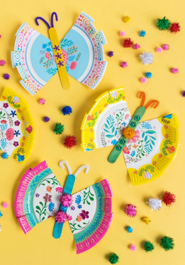 floral-butterflies-paper-plate-craft-for-kids Floral Butterflies Paper Plate Craft For Kids
