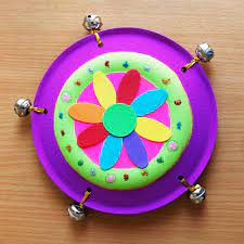 fun-to-make-paper-plate-tambourine-for-kids Tambourine Musical Instrument Crafts Fun To Make Paper Plate Tambourine For Kids