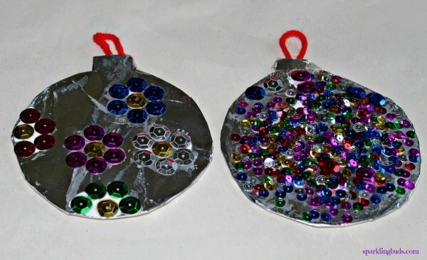glittery-christmas-ornament-craft-for-kids Easy Christmas Ornaments Crafts For Toddlers