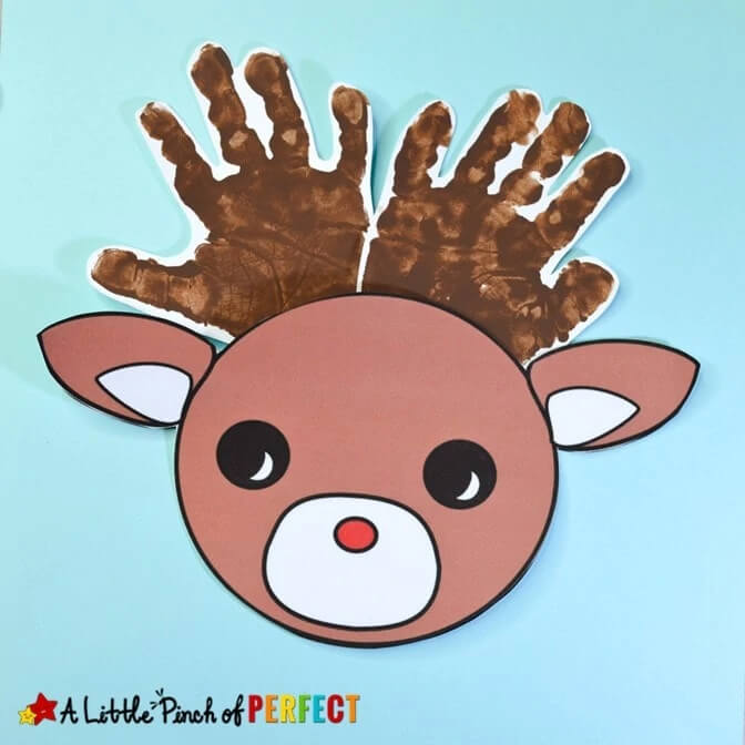 handprint-little-reindeer-craft-for-toddlers Reindeer Craft & Activities For Toddlers