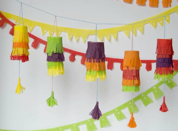 How To Make Pinata Garland Craft Out Of The Crepe Paper