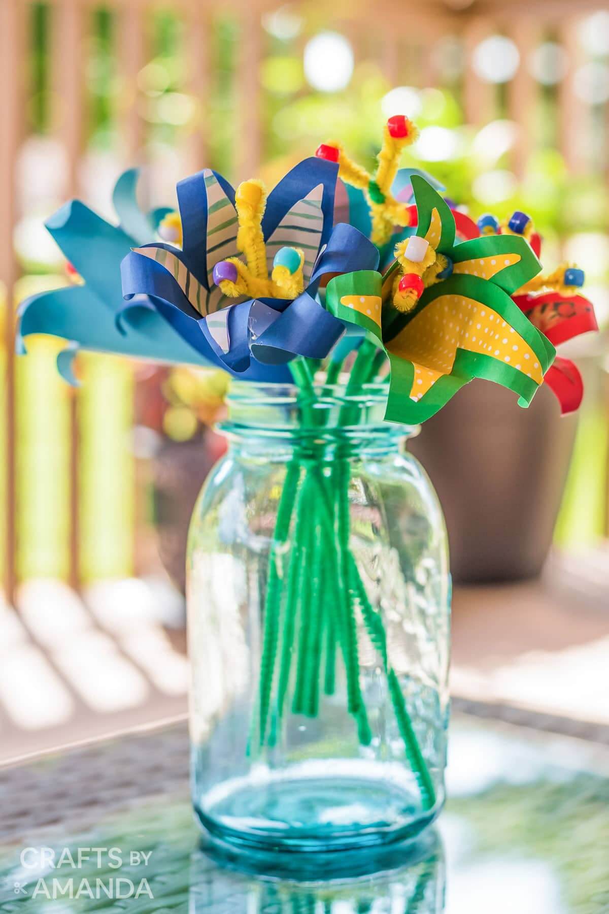 paper-flower-in-a-glass-vase 3D Paper Flower In A Glass Vase Craft For Kids