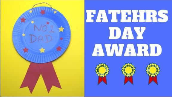 paper-plate-award-craft-idea-for-fathers-day Paper Plate Award Craft Idea For Father's Day