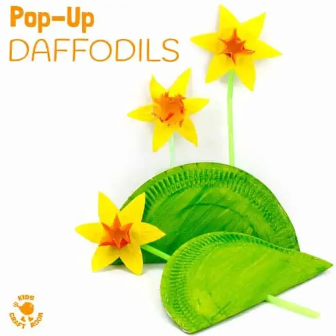 paper-plate-daffodils-crafts 3D Paper Plate Daffodils Crafts For Kids