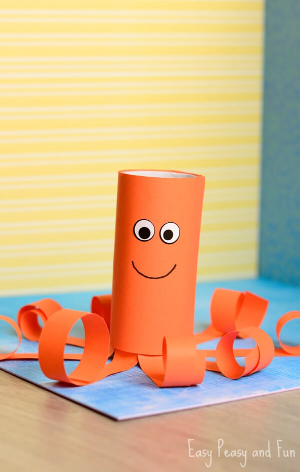 paper-roll-octopus-crafts-activities-for-kids DIY Funny Octopus Craft Using Toilet Roll Paper