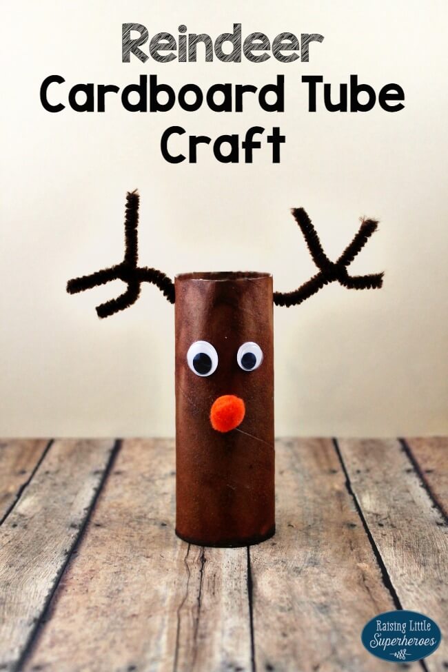red-nosed-reindeer-craft-with-cardboard-tube Easy Cardboard Tube Reindeer Craft