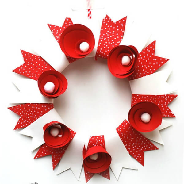 red-rose-wreath White And Red Paper Plate Wreath