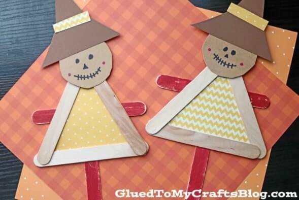scarecrow-puppet-craft-with-popsicle-sticks Scarecrow Puppet Craft With Popsicle Sticks Popsicle Stick Scarecrow Crafts For Kids