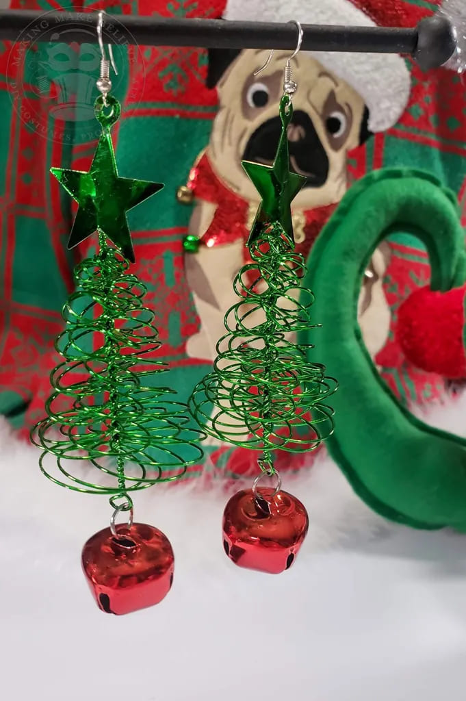 simple-christmas-tree-earring-with-jingle-bell Simple Christmas Tree Earring With Jingle Bell : DIY Christmas Earrings