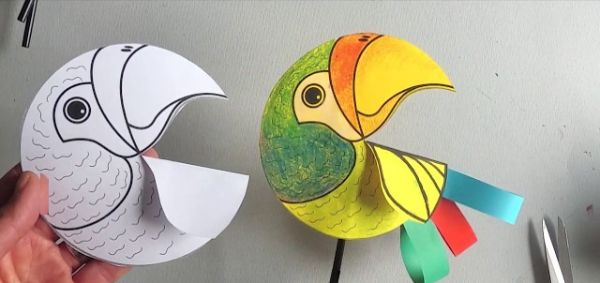 simple-paper-parrot-craft-activity-for-kids Simple Paper Parrot Craft Activity For Kids