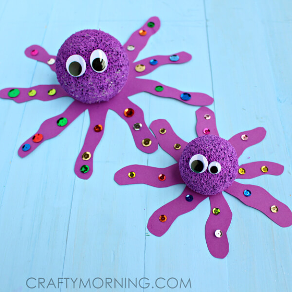 styrofoam-octopus-crafts-activities-for-kids Fun To Make Foam Ball Octopus Craft For Preschoolers