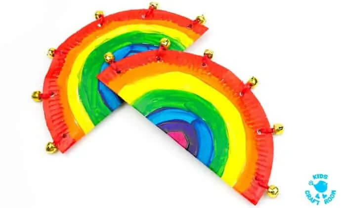 super-fun-rainbow-paper-tambourine-craft-ideas-for-kids Tambourine Musical Instrument Crafts