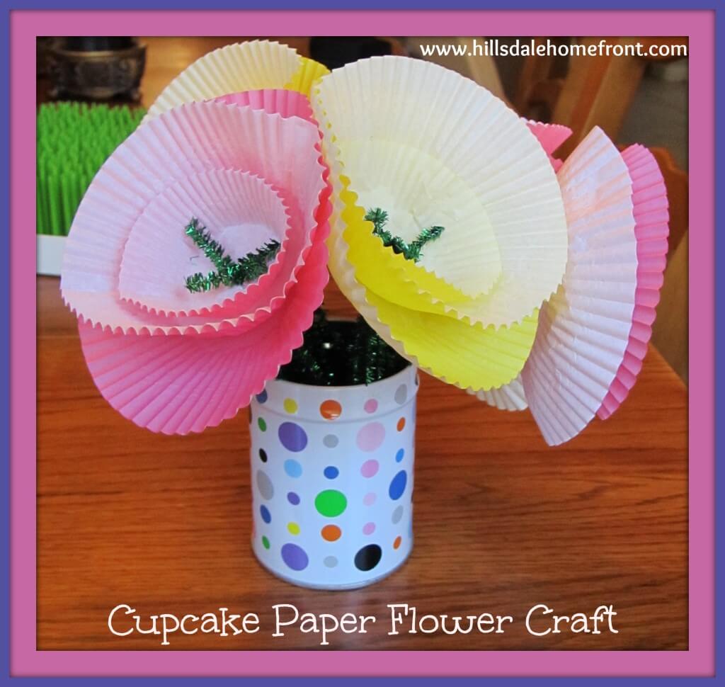 super-simple-cupcake-flower-craft-using-paper-and-pipe-cleaners Super Simple Cupcake Flower Craft Using Paper & Pipe Cleaners