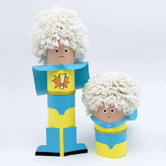 superhero-paper-craft-using-paper-towel-rolls-and-pom-pom-for-fathers-day Superhero Paper Craft Using Paper Towel Rolls & Pom Pom For Father's DayPaper Towel Roll Crafts