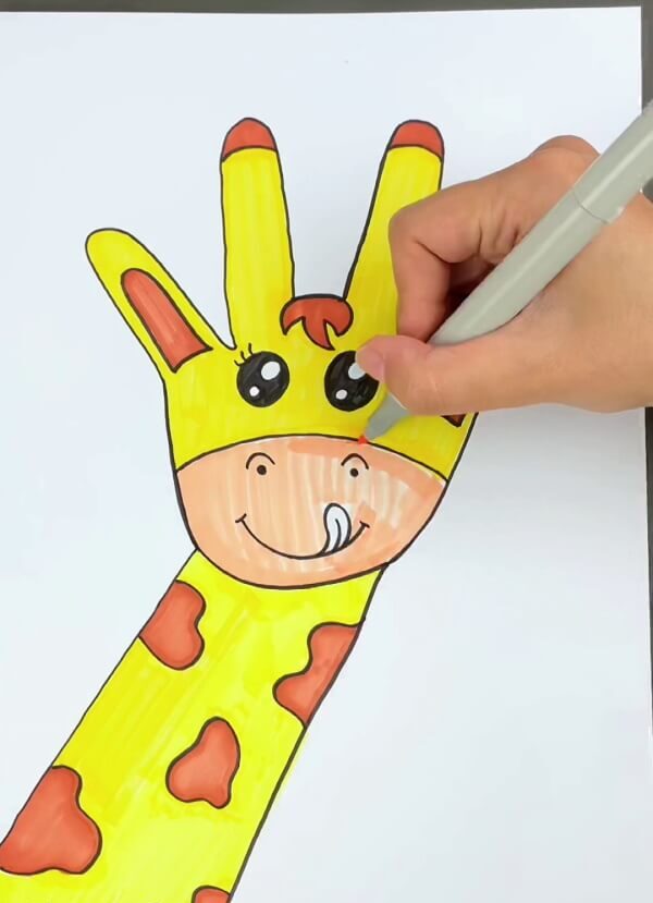 Marvelous Technique Of Generating Handprint Giraffe Art